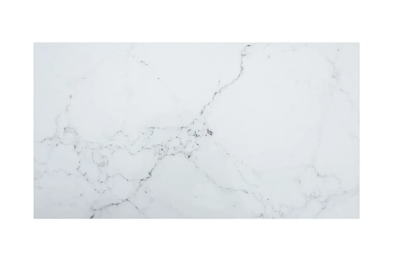 Bordsskiva vit 120x65 cm 8 mm härdat glas med marmortextur - Vit - Möbler - Bord & matgrupper - Bordstillbehör - Bordsben