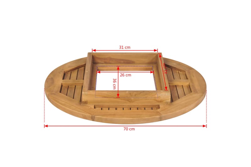 Bordsskiva för ölbackar 70 cm - Brun - Möbler - Bord & matgrupper - Bordstillbehör - Bordsskiva