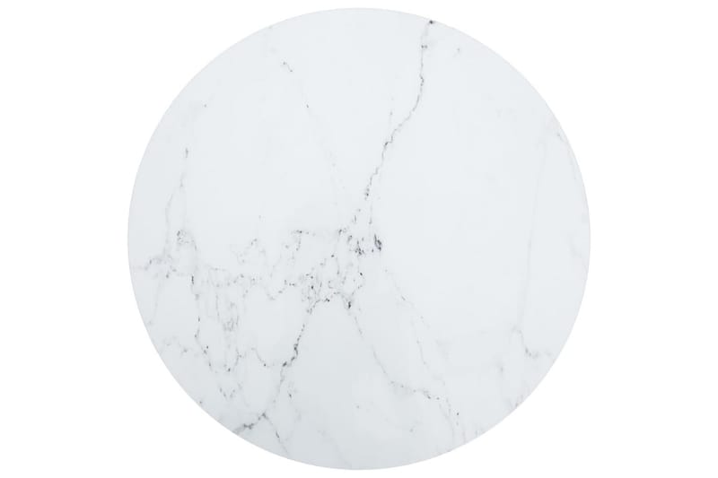 Bordsskiva vit Ã˜80x1 cm härdat glas med marmortextur - Vit - Möbler - Bord & matgrupper - Bordstillbehör - Bordsskiva