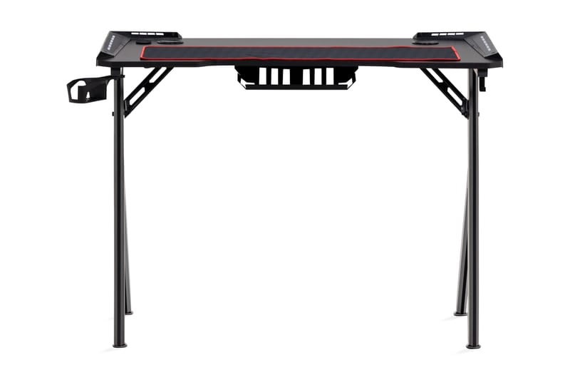 Aghav Gamingbord LED-ljus 100 cm med Mugg- & Hörlurshållare - Svart - Möbler - Bord & matgrupper - Kontorsbord - Gamingbord
