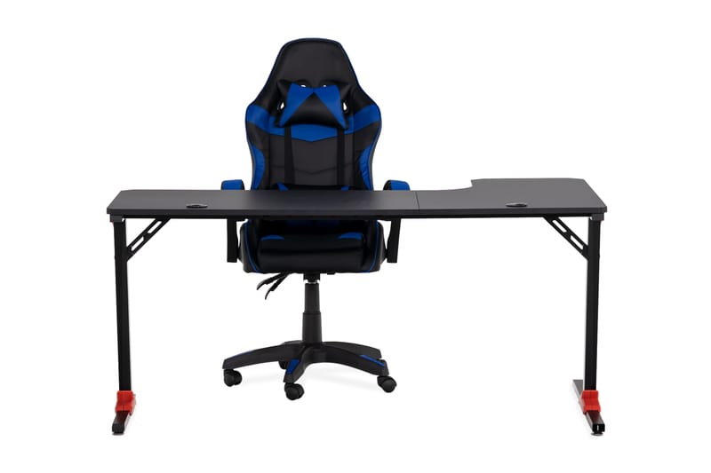 Areni Gamingbord 160 cm med Monacagua Gamingstol - Svart/Blå - Möbler - Bord & matgrupper - Kontorsbord - Gamingbord