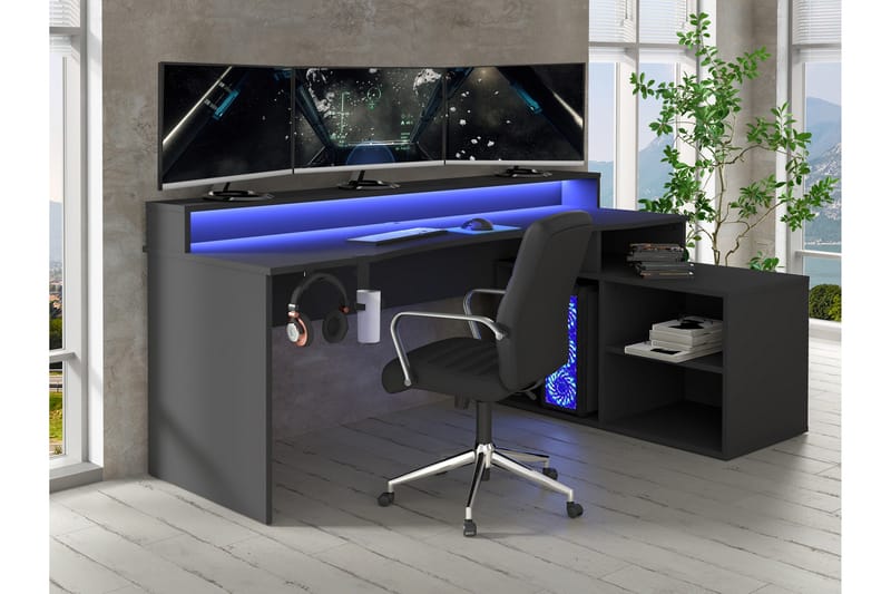 Chiselhurt Skrivbord 200 cm - Svart - Möbler - Bord & matgrupper - Kontorsbord - Gamingbord