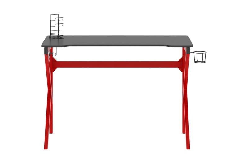 Gamingskrivbord med K-formade ben svart och röd 110x60x75 cm - Svart - Möbler - Bord & matgrupper - Kontorsbord - Gamingbord