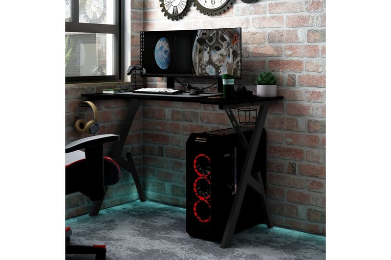 Gamingskrivbord med Y-formade ben svart 110x60x75 cm - Svart - Möbler - Bord & matgrupper - Kontorsbord - Gaming bord