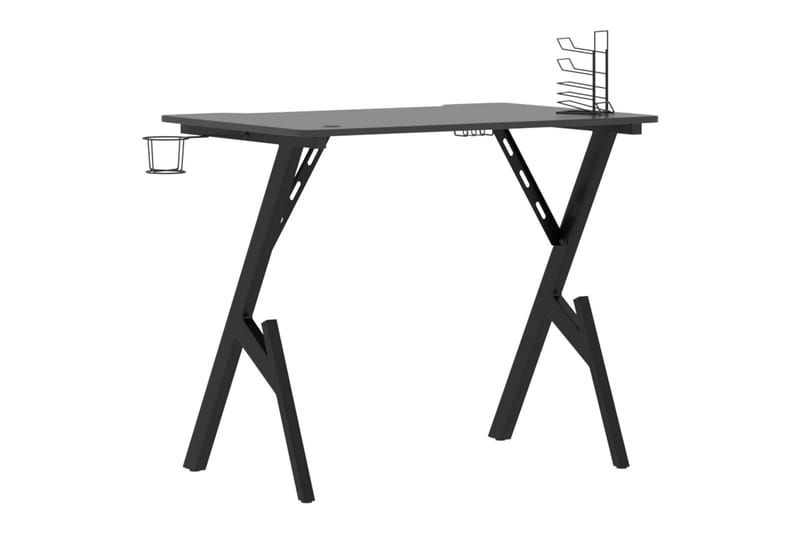 Gamingskrivbord med Y-formade ben svart 90x60x75 cm - Svart - Möbler - Bord & matgrupper - Kontorsbord - Gamingbord