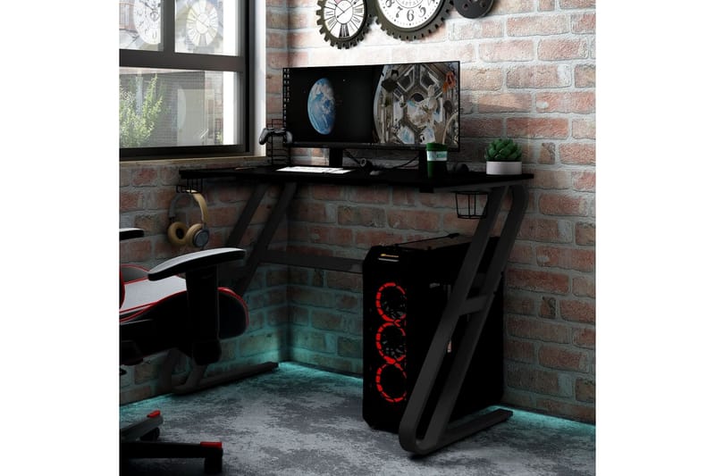 Gamingskrivbord med ZZ-formade ben svart 110x60x75 cm - Svart - Möbler - Bord & matgrupper - Kontorsbord - Gaming bord