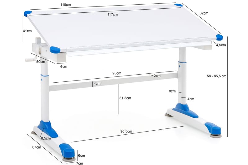Sknerski Ritbord 119 cm - Blå - Möbler - Bord & matgrupper - Kontorsbord - Ritbord