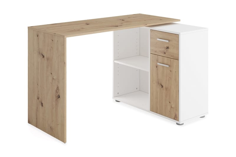 Colatosti Hörnskrivbord 117 cm med Förvaring - Ljusbrun/Vit - Möbler - Bord & matgrupper - Kontorsbord - Skrivbord - Hörnskrivbord