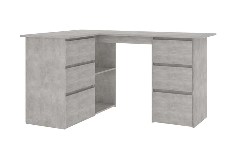 Hörnskrivbord betonggrå 145x100x76 cm spånskiva - Grå - Möbler - Bord & matgrupper - Kontorsbord - Skrivbord - Hörnskrivbord