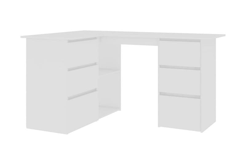 Hörnskrivbord vit 145x100x76 cm spånskiva - Vit - Utemöbler - Övrigt utemöbler - Tillbehör utomhus - Utomhuskrukor