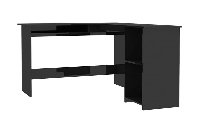 Skrivbord L-format svart högglans 120x140x75 cm spånskiva - Svart - Möbler - Bord & matgrupper - Kontorsbord - Skrivbord - Hörnskrivbord