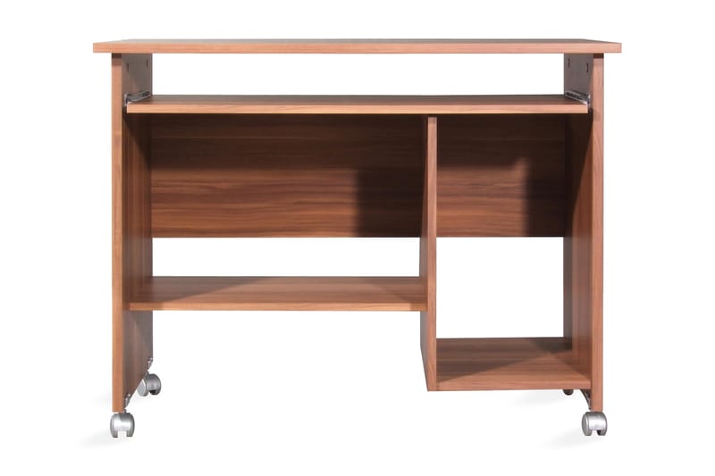 Alet Datorbord 90 cm med Förvaring på Hjul - Valnötsbrun - Möbler - Bord & matgrupper - Kontorsbord - Skrivbord