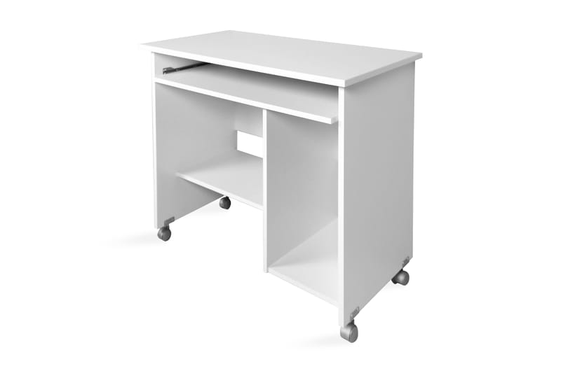 Alet Datorbord 90 cm med Förvaring på Hjul - Vit - Möbler - Bord & matgrupper - Kontorsbord - Skrivbord