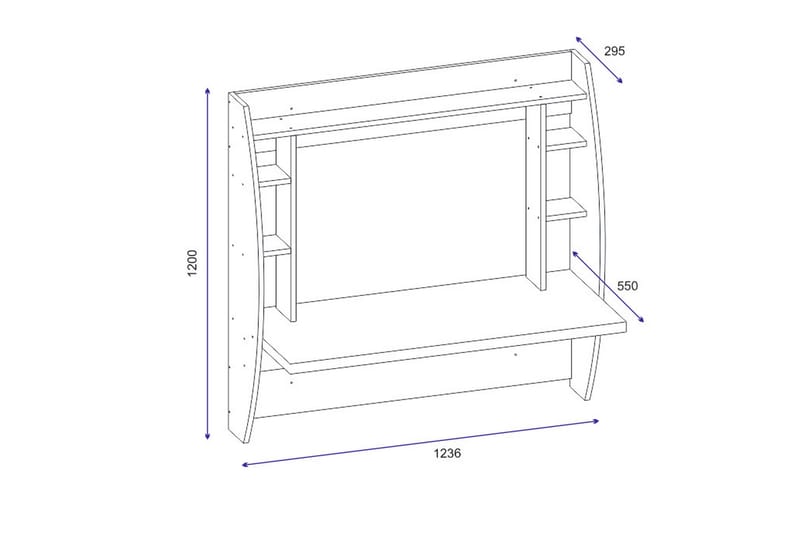 Ambalaj Väggskrivbord 120 cm med Förvaring Hyllor - Vit - Möbler - Bord & matgrupper - Kontorsbord - Skrivbord