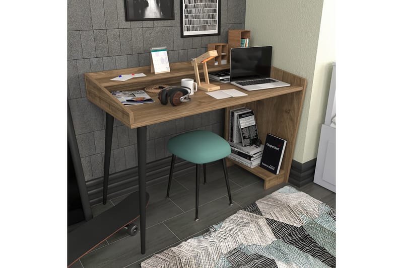 Andifli Skrivbord 59x88,3x121,8 cm med förvaring - Brun - Möbler - Bord & matgrupper - Kontorsbord - Skrivbord