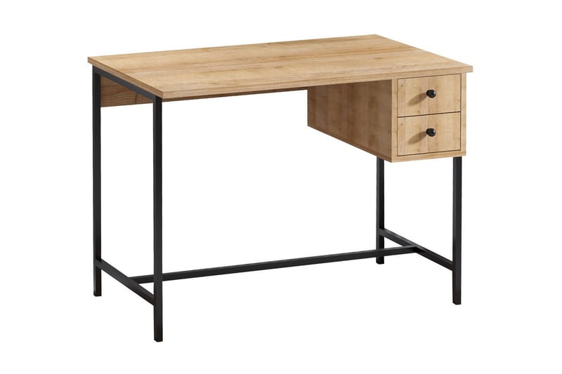 Avelsbol Skrivbord 100 cm med Förvaring 2 Lådor - Natur/Svart - Möbler - Bord & matgrupper - Kontorsbord - Skrivbord