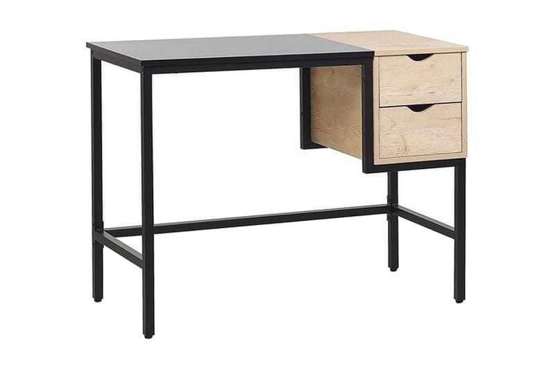 Barrakeh Skrivbord 100 cm med Förvaring 2 Lådor - Svart/Ljust Trä - Möbler - Bord & matgrupper - Kontorsbord - Skrivbord
