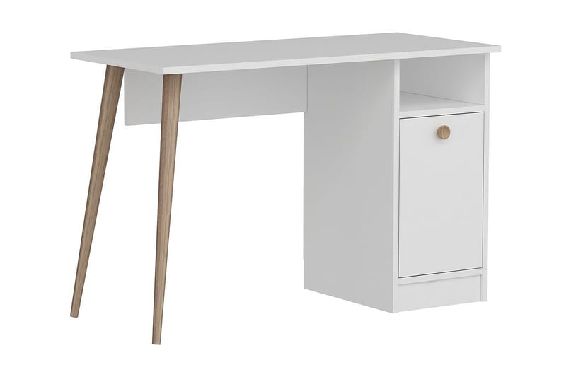 Bauksa Skrivbord 110 cm med Förvaring Hylla + Skåp - Vit - Möbler - Bord & matgrupper - Kontorsbord - Skrivbord