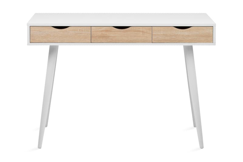 Bernard Skrivbord 110 cm med Förvaring 3 Lådor - Vit/Natur - Möbler - Bord & matgrupper - Kontorsbord - Skrivbord