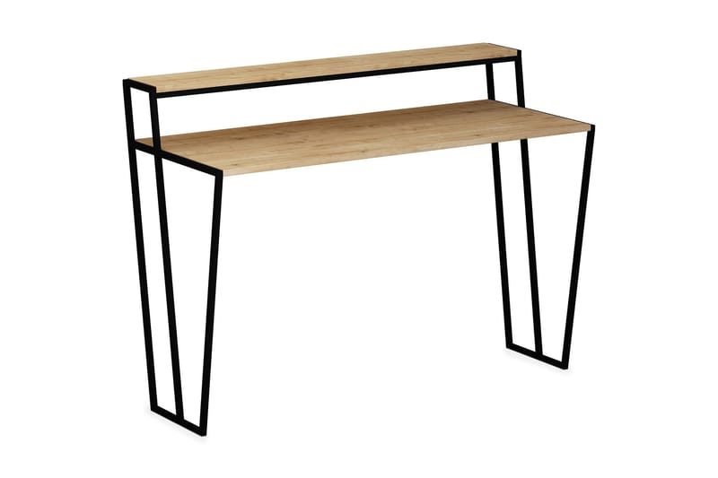Bodsjö Skrivbord 123 cm med Förvaring Hylla - Ljusbrun/Svar - Möbler - Bord & matgrupper - Kontorsbord - Skrivbord