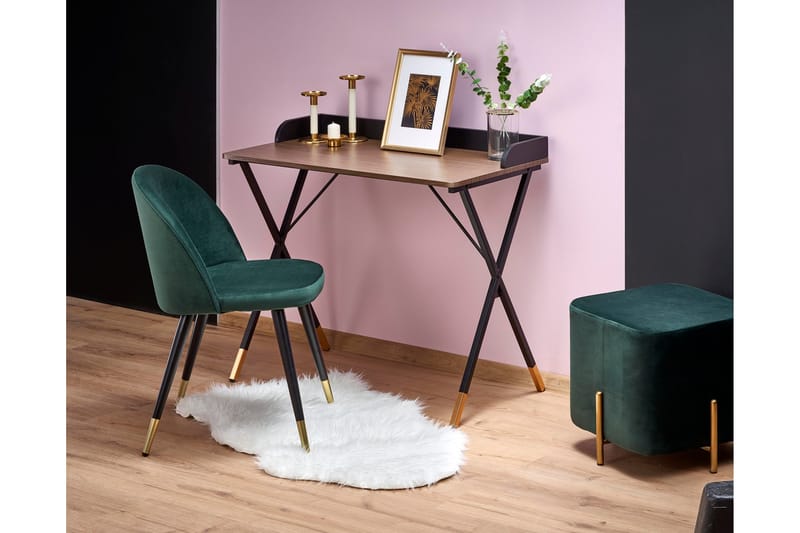 Bosworth Skrivbord 50 cm - Valnötsfärg/Svart/Guld - Möbler - Bord & matgrupper - Kontorsbord - Skrivbord