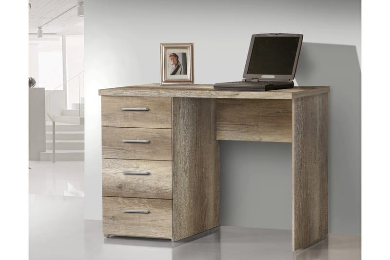 Bowlee Skrivbord 110 cm med Förvaring 4 Lådor - Brun - Möbler - Bord & matgrupper - Kontorsbord - Skrivbord