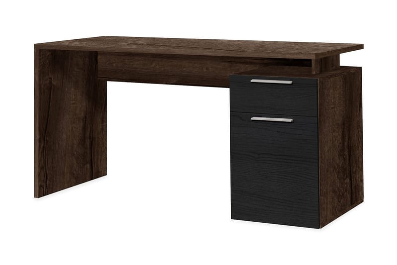 Bowlee Skrivbord 140 cm med Förvaring Låda + Skåp - Brun/Svart - Möbler - Bord & matgrupper - Kontorsbord - Skrivbord