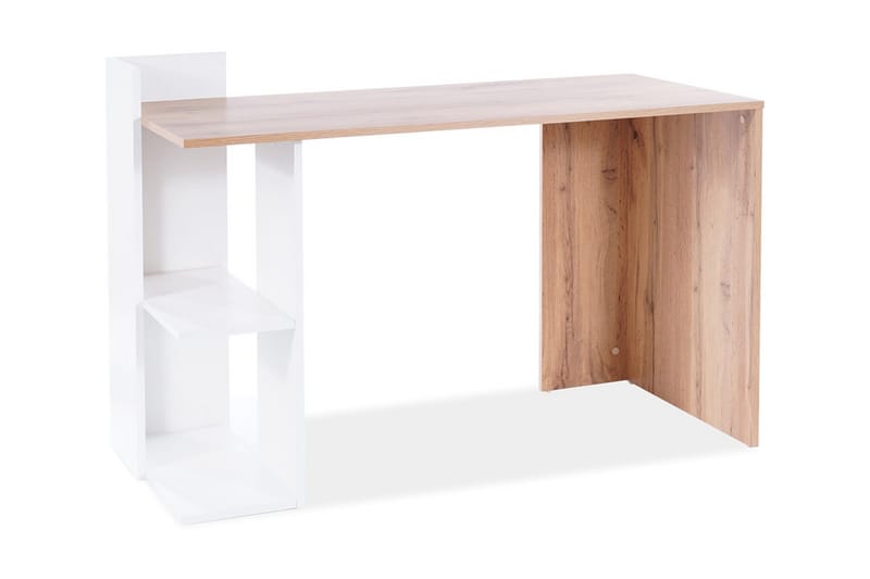 Caiapo Skrivbord 122 cm med Förvaring Hyllor - Ekfärg/Mattvit - Möbler - Bord & matgrupper - Kontorsbord - Skrivbord
