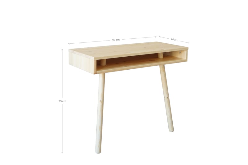 Capo Skrivbord 90 cm med Förvaring Hylla Tall/Natur - Karup Design - Möbler - Bord & matgrupper - Kontorsbord - Skrivbord