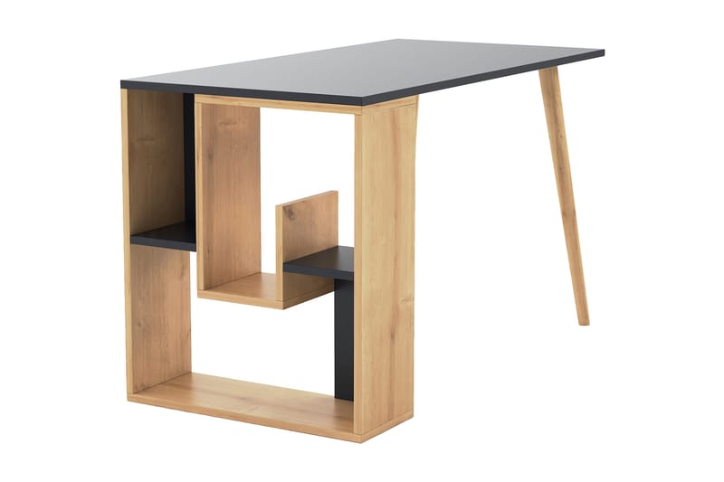 Cenanwesh Skrivbord 120x72,8x120 cm med förvaring - Grå/Brun - Möbler - Bord & matgrupper - Kontorsbord - Skrivbord