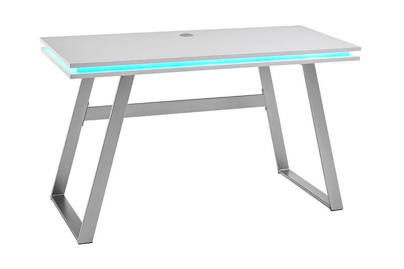 Cuyutian Datorbord 140 cm med LED + USB - Vit/Metall - Möbler - Bord & matgrupper - Kontorsbord - Skrivbord