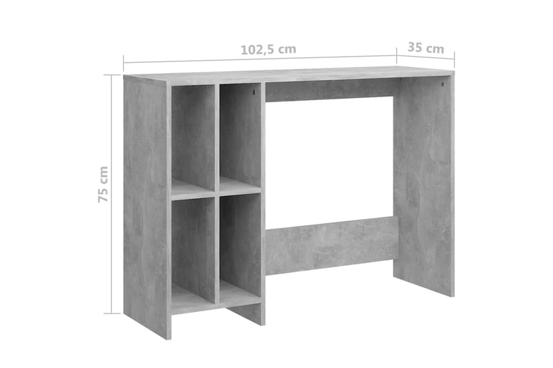 Datorbord betonggrå 102,5x35x75 cm spånskiva - Grå - Möbler - Bord & matgrupper - Kontorsbord - Skrivbord