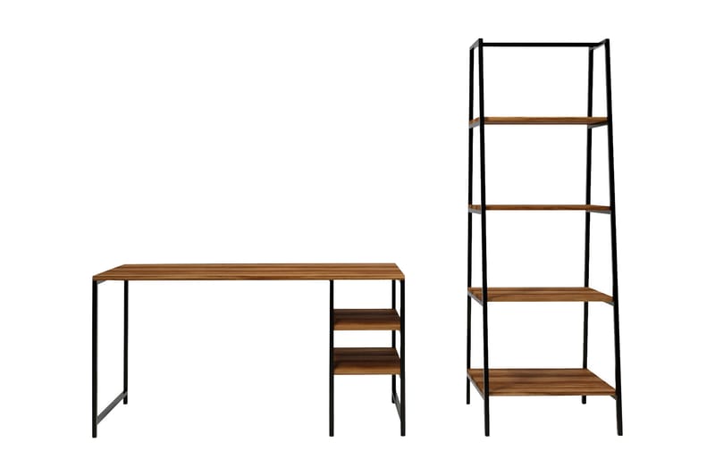 Deluxus Skrivbord 120x180x120 cm med förvaring - Brun - Möbler - Bord & matgrupper - Kontorsbord - Skrivbord