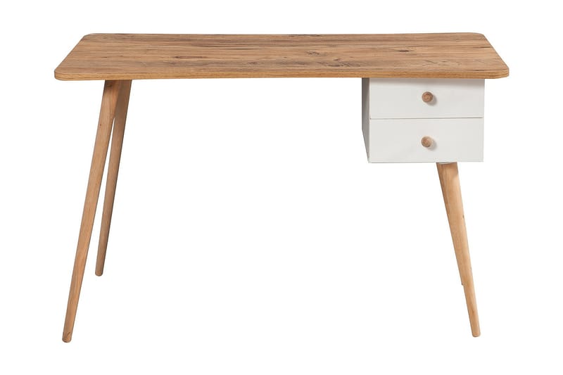 Dunalka Skrivbord 120 cm med Förvaring 2 Lådor - Natur/Vit - Möbler - Bord & matgrupper - Kontorsbord - Skrivbord