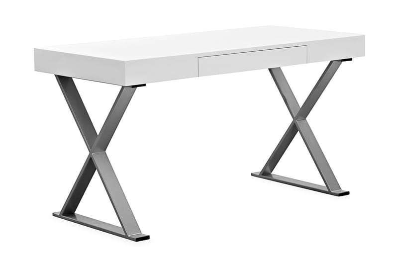 Effie Skrivbord 120 cm med Förvaring Låda - Vit/Krom - Möbler - Bord & matgrupper - Kontorsbord - Skrivbord