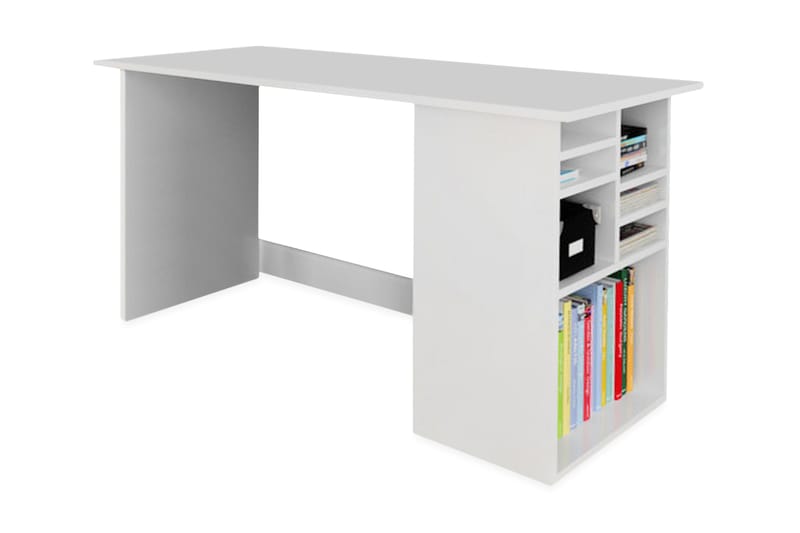 Elegancia Skrivbord 120 cm med Förvaring Hyllor - Vit - Möbler - Bord & matgrupper - Kontorsbord - Skrivbord - Hörnskrivbord