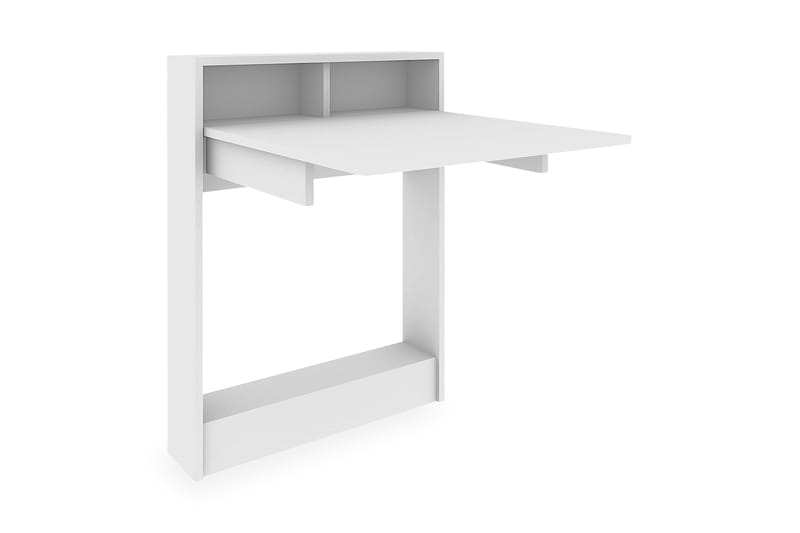 Elegancia Väggskrivbord 70 cm med Förvaring Hylla Utfällbart - Vit - Möbler - Bord & matgrupper - Kontorsbord - Skrivbord