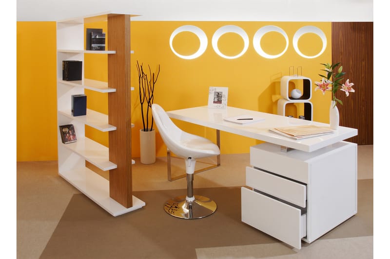 Eltville Skrivbord 140 cm med Förvaring 3 Lådor - Vit - Möbler - Bord & matgrupper - Kontorsbord - Skrivbord