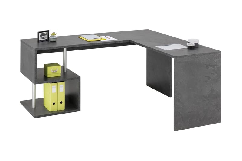 Esseda Hörnskrivbord 160 cm med Förvaring Hyllor - Svart - Möbler - Bord & matgrupper - Kontorsbord - Skrivbord
