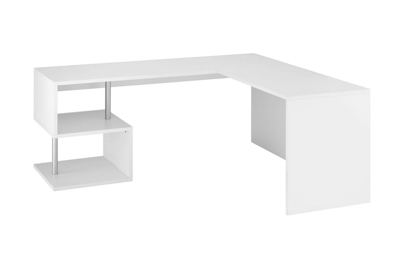 Esseda Hörnskrivbord 160 cm med Förvaring Hyllor - Vit Högglans - Möbler - Bord & matgrupper - Kontorsbord - Skrivbord