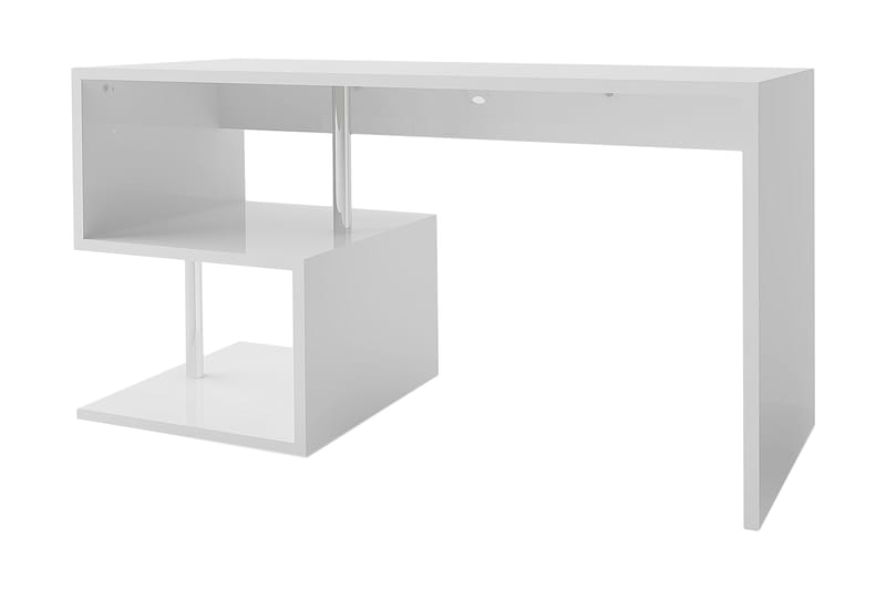 Esseda Skrivbord 140 cm med Förvaring Hyllor - Vit Högglans - Möbler - Bord & matgrupper - Kontorsbord - Skrivbord