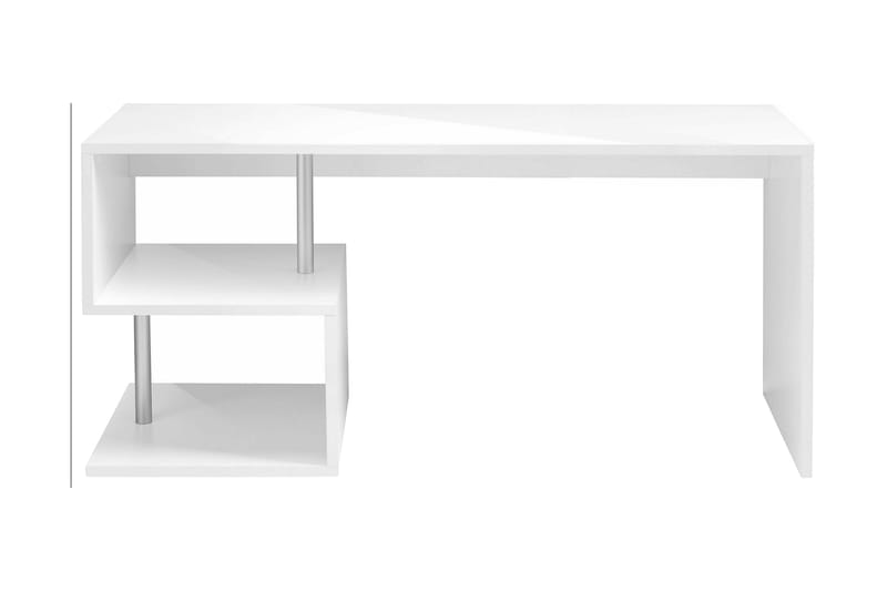 Esseda Skrivbord 180 cm med Förvaring Hyllor - Vit Högglans - Möbler - Bord & matgrupper - Kontorsbord - Skrivbord