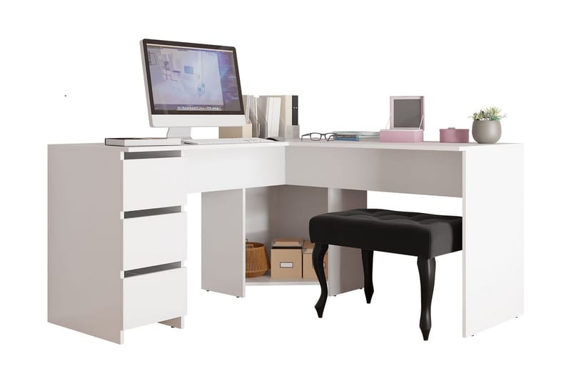 Fotyn Skrivbord 142 cm - Vit - Möbler - Bord & matgrupper - Kontorsbord - Skrivbord - Hörnskrivbord