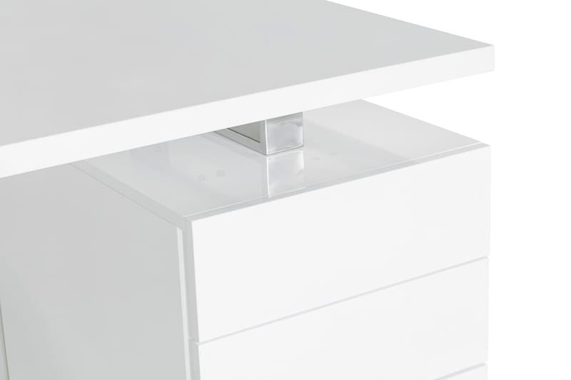 Frode Skrivbord 160 cm med Förvaring Hyllor + Skåp - Vit/Silver - Möbler - Bord & matgrupper - Kontorsbord - Skrivbord