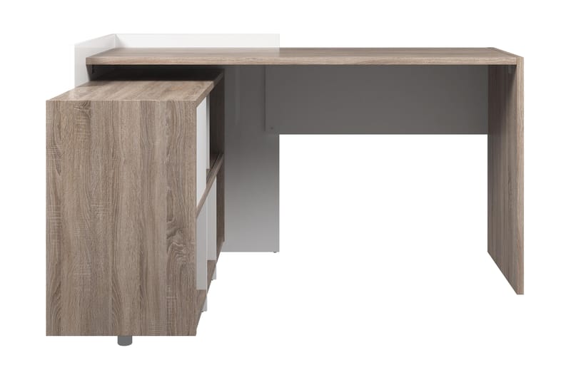 Function Plus Skrivbord 140 cm med Förvaring Hyllor - Tryffel/Vit - Möbler - Bord & matgrupper - Kontorsbord - Skrivbord
