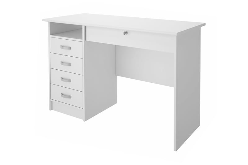 Function Skrivbord 109 cm med Förvaring Lådor + Hylla - Vit - Möbler - Bord & matgrupper - Kontorsbord - Skrivbord