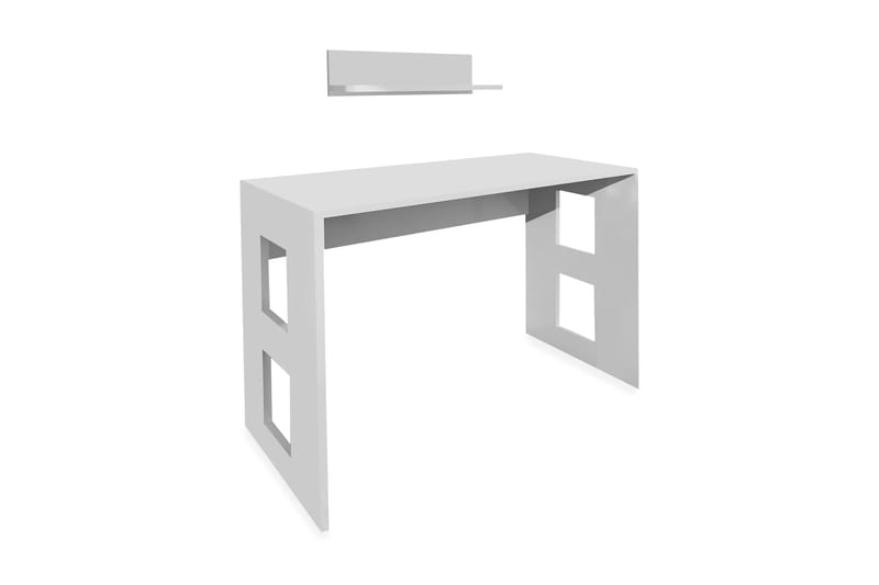 Furny Home Skrivbord 90 cm med Förvaring Vägghylla - Vit - Möbler - Bord & matgrupper - Kontorsbord - Skrivbord