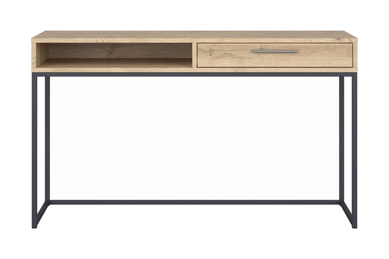 Gamla Skrivbord 131 cm med Förvaring Låda + Hylla - Ekfärg/Grafit - Möbler - Bord & matgrupper - Kontorsbord - Skrivbord