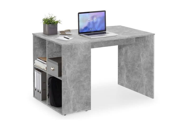 Gent Skrivbord 117 cm med Förvaring Hyllor - Betonggrå - Möbler - Bord & matgrupper - Kontorsbord - Skrivbord