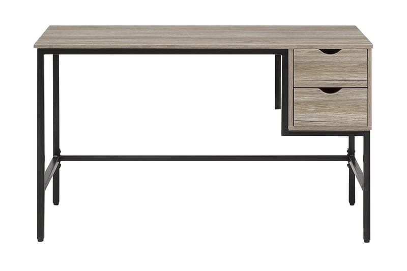 Grantha Skrivbord 120 cm med Förvaring 2 Lådor - Ljusbrun/Svart - Möbler - Bord & matgrupper - Kontorsbord - Skrivbord
